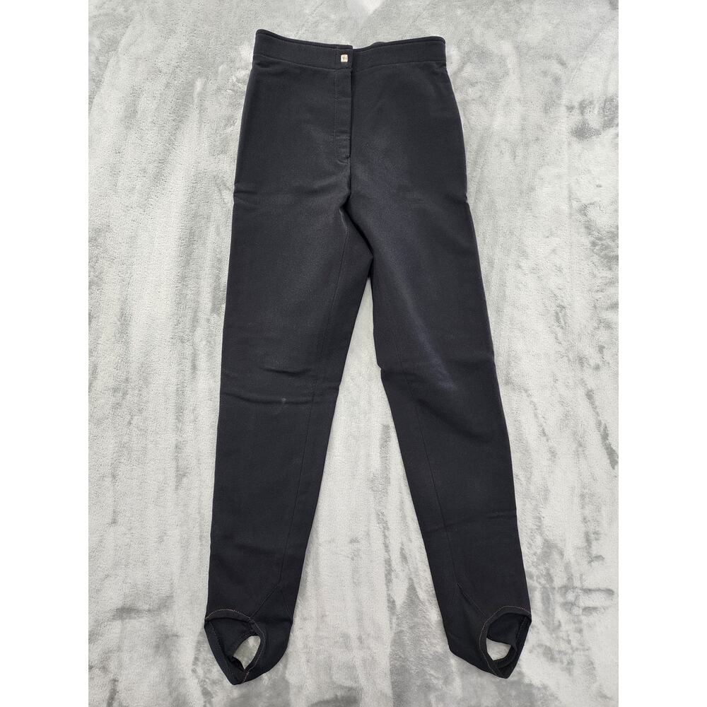 Vintage 80s Peregrine High Rise Wool Stirrup Ski‎ Pants Size 10L Black Stretch